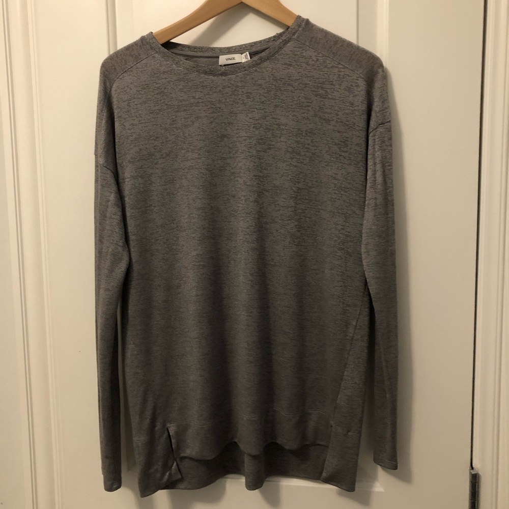 Vince. Heather Gray Long Sleeve Shirt